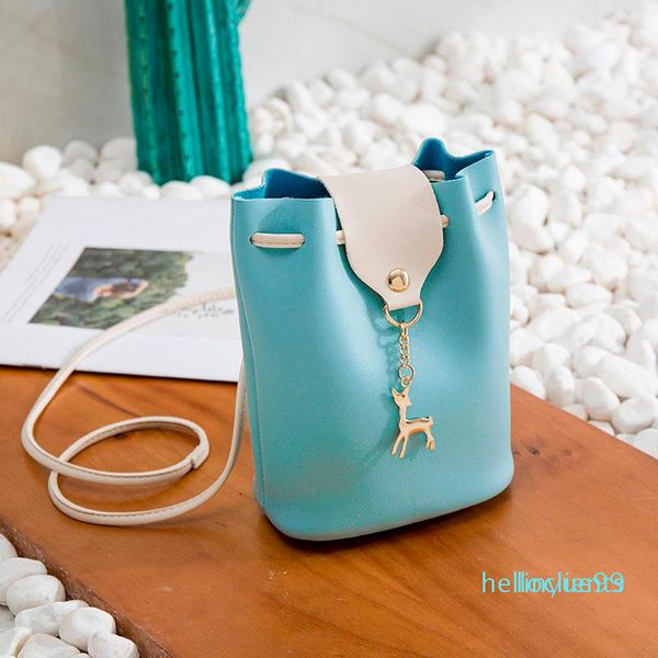 Mini bolso # H25, bolsos de hombro cruzados, monedero para teléfono a la moda, bolsos colgantes para mujer, cubo, mensajero, ciervo