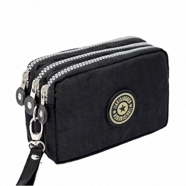 Mini sac avec triple zippé portable femmes portefeuilles Phe pochette nouveau Fi grande capacité femmes portefeuille sac de maquillage porte-monnaie V3PN #