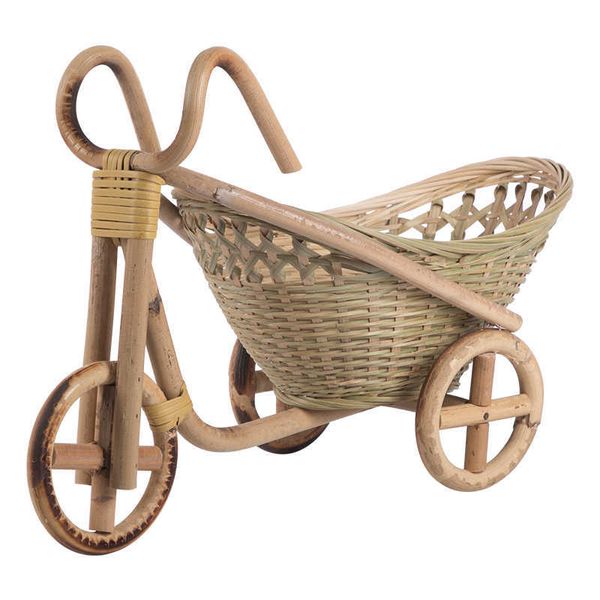 Mini cesta de mimbre tejida hecha a mano de bambú, cesta de mimbre para fruta, comida, pan, organizador, arte de bicicleta, manualidades, decoración de escritorio de cocina 210609