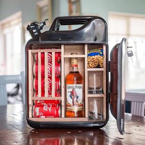 Mini Whiskey Barrel Cabinet with Metal Hoops, Rustic Wood Wine Storage Organizer for Home Bar