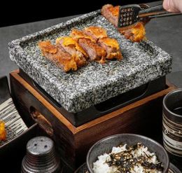 Mini mesa de parrilla de barbacoa BBQ GRANDE POR DE ROCA TRABAJADOR TEPPANTAKI PLACA DE ALTA TEMPERATURA PLATA RRB128195474785