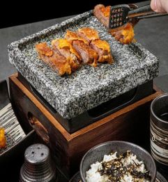 Mini Barbecue Grill Table BBQ ROCK ROCK BAKING PAN TEPPANYAKI STEAK PLAQUE HAUTE TEMPLE TEMPLE SLATE PLAQUE RRB128194639475