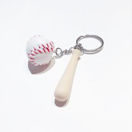 Mini Baseball Softball Party heeft Keychain met houten vleermuis voor sportteam Souvenir Keyring