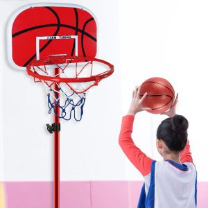 Mini cerceau de basket-ball avec balle de basket-ball portable à balle et pompe à cerceau de basket-ball set en plein air pour les enfants