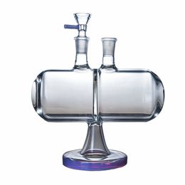 Vente en gros chaude Infinity Cascade Bongs en verre 7 pouces Tuyaux d'eau en verre à gravité inversible Huile Dab Rigs 14mm Joint mâle avec bol