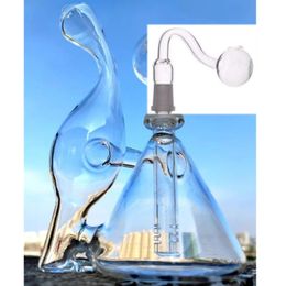 Mini bécher recycleur fumer verre Bongs barboteur narguilés percolateur Helix tuyau en verre soufflé à la main nouveauté brûleur à mazout 14mm