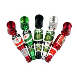 Mini bouteille de bière tuyau en métal 3.27 pouces main fumer tuyaux cadeau pour fumeur Portable tabac à base de plantes