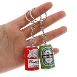 Mini llavero de lata de cerveza Caqueta de resina creativa Bottación Botella para hombres Regalo colgante de bolsas para mujeres 240506