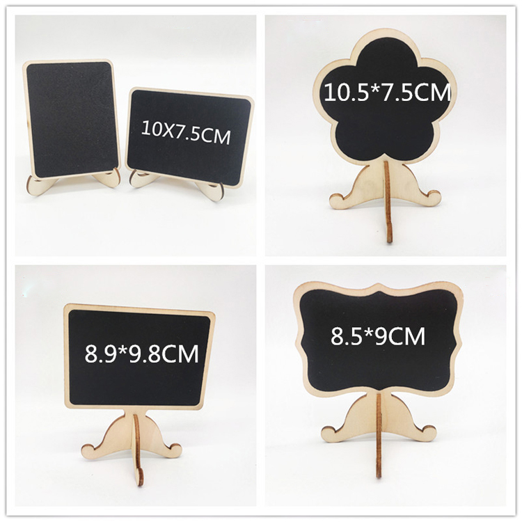 Schwarze Mini-Kreidetafeln, leicht abwischbar, Holz, kleine Nachrichtentafel, Tischkarten für Hochzeit, Zuhause, Party-Dekoration