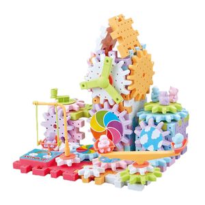 mini bloc garçon construire bloc magnétique 83 pièces 3d bloc jouet électrique bloc de construction engrenage rotatif enfant bloc Puzzle puissance enfants bloc jouet garçon cadeau de noël 9060 brique