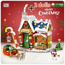 Mini Blocks Architecture Merry Christmas House Santa Claus Snowman Tree Deer Bouwstenen Bakstenen speelgoed voor kinderen Gift