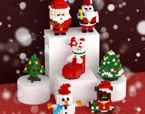 Mini blocs de construction modèle père noël, Micro briques, jouet pour enfants, bonhomme de neige, jouet pour enfants, cadeau de noël