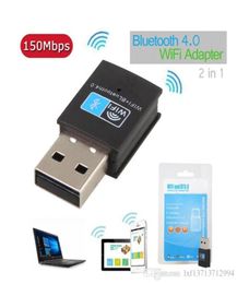 Mini Bluetooth 40 USB -adapter Voeg 24G WiFi 150 Mbps Wireless 80211NGB Netwerkkaart toe voor Windows Linux Android Systems9105939