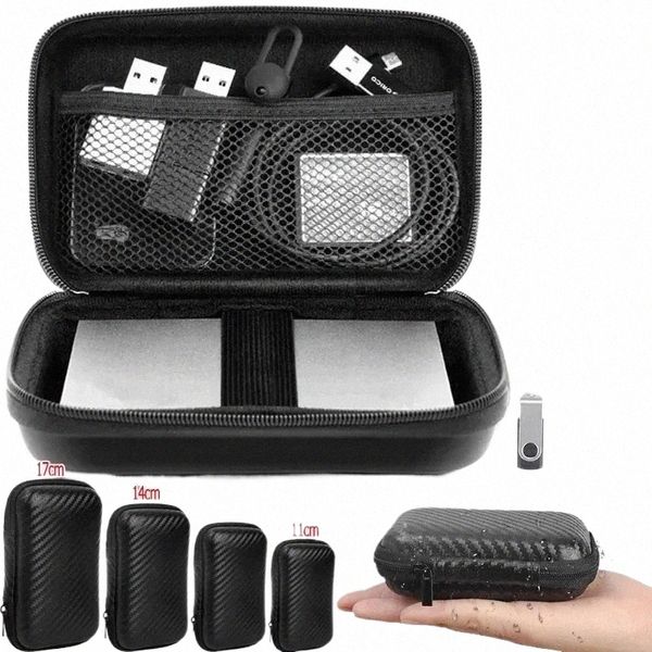Mini sac de rangement pour câble de données Bluetooth Earphe EVA, sac d'organisation de voyage étanche, sacs à fermeture éclair Fi Black pack Case 792V #