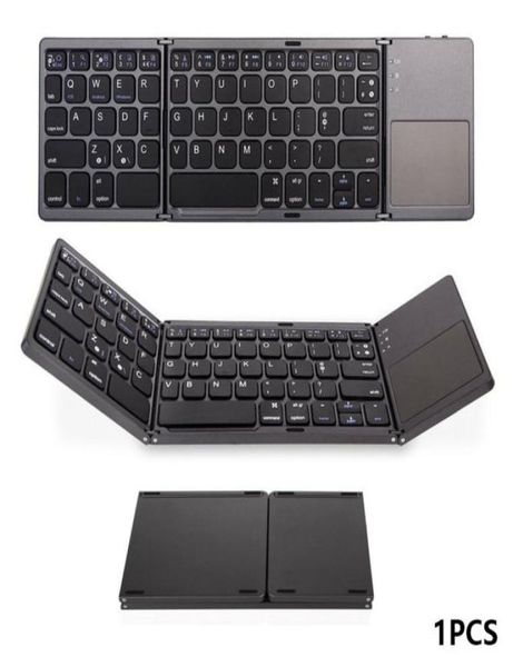 Mini clavier pliant Bluetooth avec pavé tactile clavier pliable sans fil trois touches de jeu pliantes pour tablette de téléphone portable P2221878