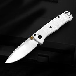 Mini BM533 / 535 couteau pliant S30V Blade en nylon blanc Poignée en fibre