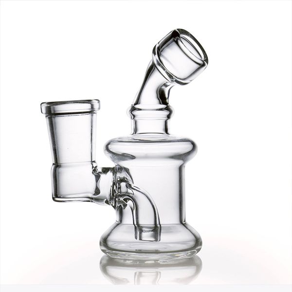 Glass Bong Cachimbas con Mini Dab Rig Tubos de agua Pyrex Beaker Bongs Grueso Reciclador Aceite Burnador de aceite para fumar