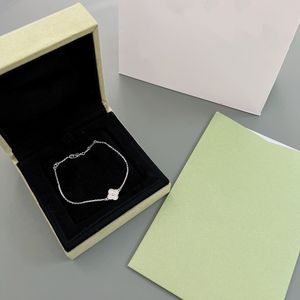 Mini-armband voor vrouwen vier bladgras V-gouden natuurlijke wolk fritillaria ontwerper cadeau vrouw met doos