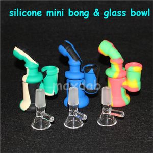 rookpijp mini bubbler bong siliconen nectar kits domoseloze ti nagel nector olieligingen glazen bongs dhl