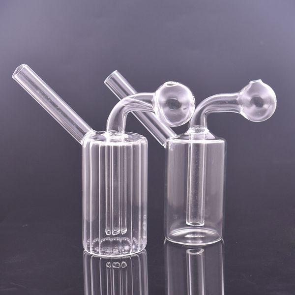 Mini burbujeante de agua fumar pipa de vidrio Aceite de vidrio Bong Hookah Bongs más barato reciclador de mano para fumar tubería de plataforma pequeña portátil para viajar