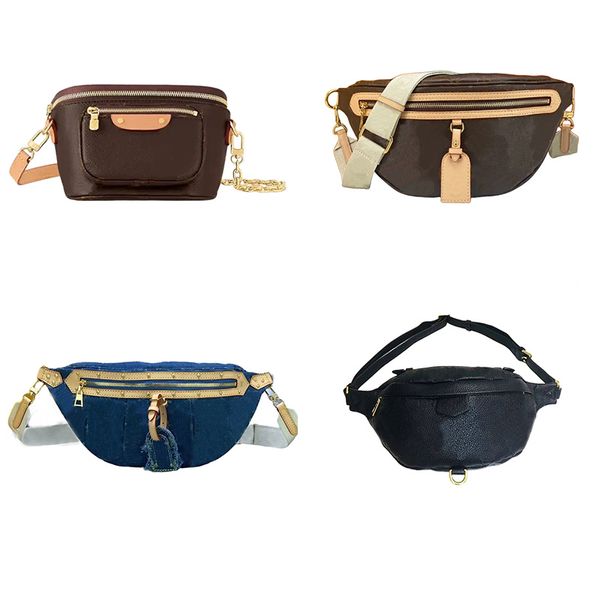 2023 Mini Bumbag Designer Sac de taille Fanny Pack Brown Flower Sacs pour hommes Sacs à bandoulière en cuir Messenger Bum Sac Hommes Sac à main en cuir Portefeuille de mode 82335