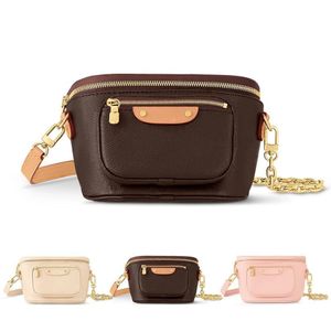 Mini bumbag riem borsttas Luxe zomer Womens tote handtas clutch Heuptas Heren heuptasje roze Designer pochette crossbody Leren schoudertassen Brandbags1990