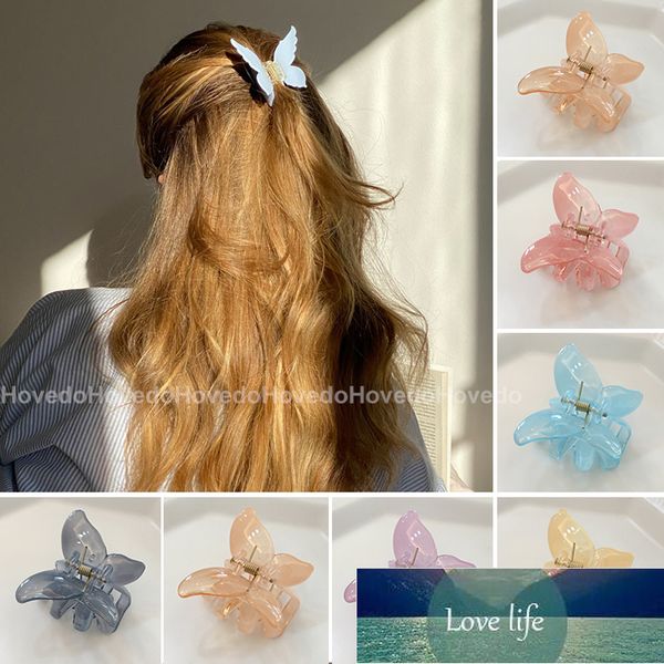 Mini griffe de cheveux papillon pour femmes filles accessoires de cheveux en acrylique pinces à cheveux douces pinces simples en crabe pince chic prix d'usine conception experte qualité