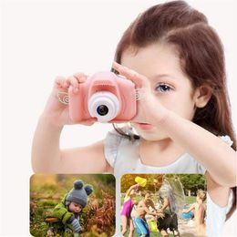 Mini caméra 2 pouces HD écran rechargeable numérique enfants dessin animé mignon jouets accessoires de photographie en plein air pour enfant cadeau d'anniversaire