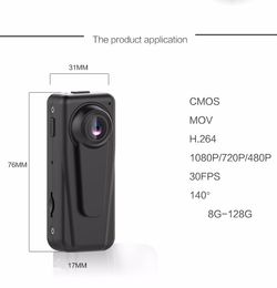 Mini caméra de détection de mouvement Sport DV, caméra de Police Portable, caméras de sécurité, enregistreur Audio et vidéo à 140 degrés