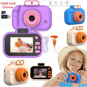 Mini caméra jouet appareil photo portable pour tout-petits avec lanière caméra vidéo numérique chargement USB pour cadeaux de fête pour enfants avec carte mémoire de 32 Go