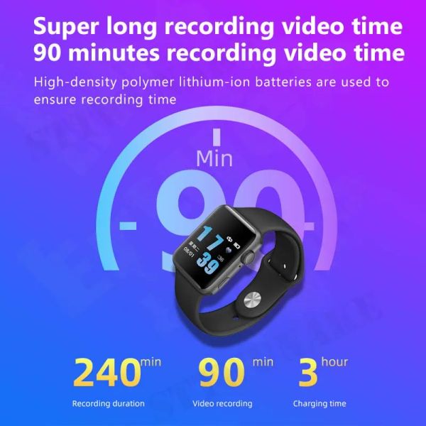 Mini Camera Watch1080p HD DV Professional Pulsera de grabadora de video de voz digital Dictafono pequeño Micro Sound Home Security