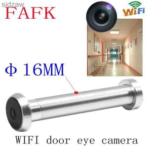 Mini caméras 16 mm de diamètre V380 Mini WiFi Porce de sécurité Porte de sécurité Cat Eye grand angle Infrarouge Vision nocturne H.265 P2P Caméra WX