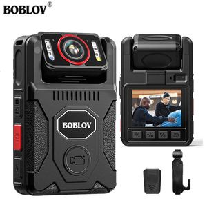 Mini caméras BOBLOV M7 Pro 4K GPS caméra montée sur le corps 128GB enregistreur vidéo 180 rotation 4000mAh batterie pour 15 heures d'enregistrement Bodycam 230830