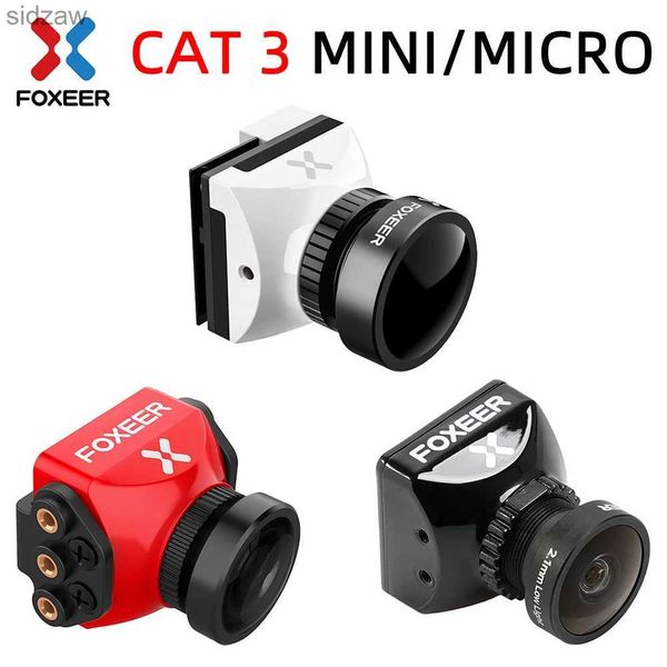 Mini caméras Foxeer Cat 3 Mini Caméra FPV avec délai faible et faible bruit 1200TVL 0.00001LUX FPV Vision nocturne Camera 2,1 mm PAL / NTSC pour RC Racing Drones WX