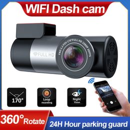 Minicamera's WIFI Verborgen DashCam 1080P HD Camera DVR Draadloos Nachtversie G-sensor Autorijden Opname Loop Recording 24H Parkeermonitor 230826