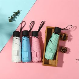 Mini Capsule 5 Vouw Middenpool Paraplu Zonwering Vouwen Pocket Paraplu Nieuwe Sea Shipping JJA12416