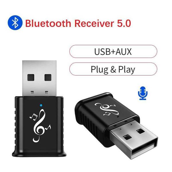 Mini adaptateur Bluetooth de voiture 3.5aux récepteur Bluetooth stéréo talkable USB Bluetooth double sortie