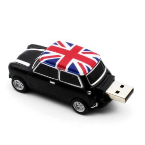 MINI CAR MODÈLE USB DRIVE FLASH 128 Go British Style Pen Drive 64 Go Creative Gifts Memory Stick Blue Pendrive 32 Go Red U Disque 16 Go