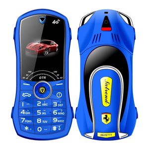 Mini voiture forme enfants téléphone portable débloqué 2G GSM téléphones portables couverture en métal robuste solide soutien double cartes Sim Cool jouet téléphone portable pour les enfants