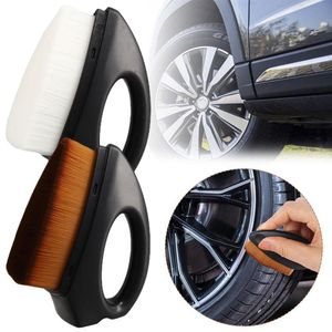 Mini Car Tyre Details Brush Synthetische vezel Auto Washreiniger Reiniging Portable Shine Shine Interior Car Tool Tyre Applicator T V9J0