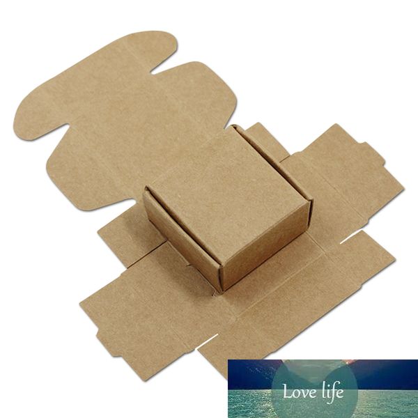 Mini caja de papel de cartón, caja de envoltorio para regalos de fiesta, caja de papel Kraft Natural para favores de boda, embalaje de Chocolate y dulces, 50 unids/lote