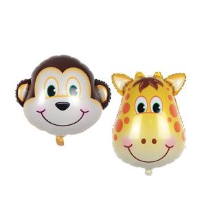 Mini animales de dibujos animados globo de aluminio tigre león vaca mono película de aluminio globo globos juguete para niños cumpleaños decoración del banquete de boda XVT0253