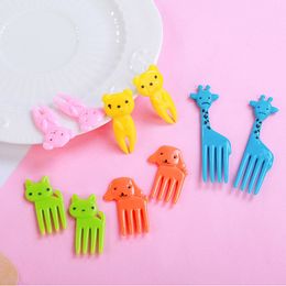 Mini cartoon kinderen snack cake dessert voedsel fruit vorken tandenstoker bento lunches feest decor willekeurige kleur