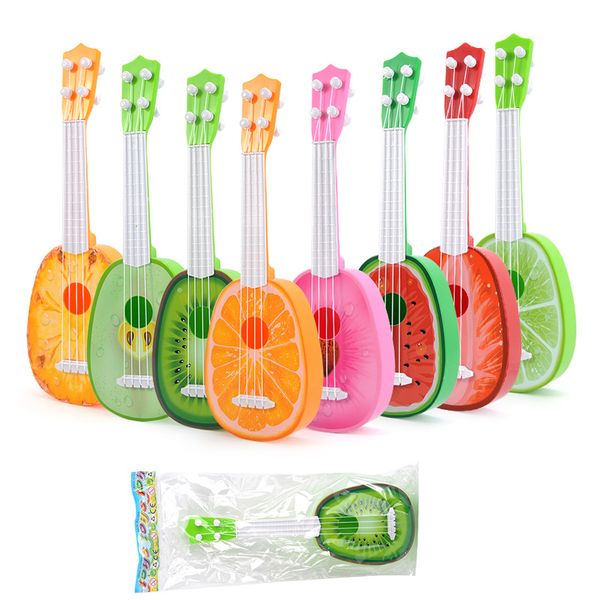 Mini dibujos animados guitarra fruta especialmente kerry niños jugar instrumento juguetes creativos Niños Fruta Ukulele Uke Pequeña Guitarra Musical niña niño Regalo