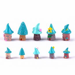 Mini château 3D Miniatures de dessin animé, maison d'arbre, Figurines de maison, décoration de maison, petit ornement en résine