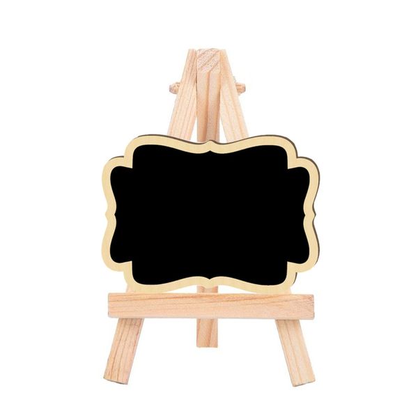 Mini Chalkboard Signe de chevalet en bois avec un stand exposant petite étiquette de nourriture noire