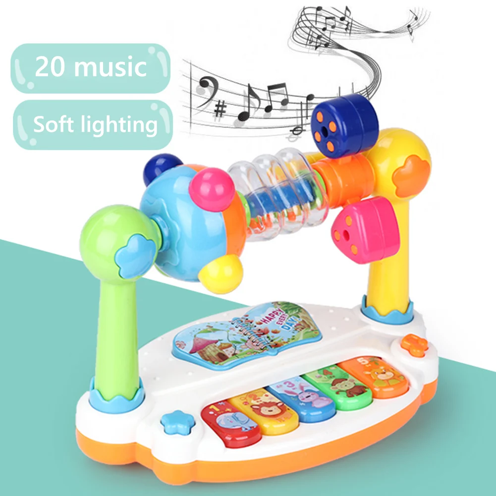Mini Kinder Baby rotierendes Musikklavier mit leichten Klang Kinder Bildungsspielzeug Süßes Lehrhilfsspiel Geschenke für Kinder