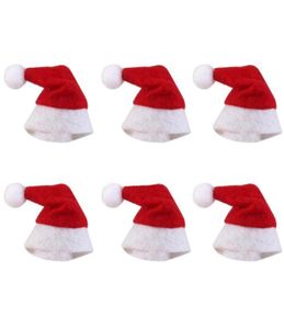 Mini Christmas Hat Santa Claus Hat Xmas Lollipop Hat Mini Wedding Gift Creative Caps Christmas Tree Ornament Decor2896536