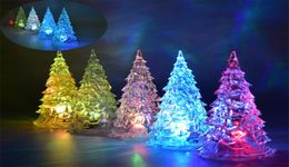 MINI arbre de Noël LED lumières cristal clair coloré arbres de Noël veilleuses nouvel an fête décoration Flash lampe de lit ornement cl7263062