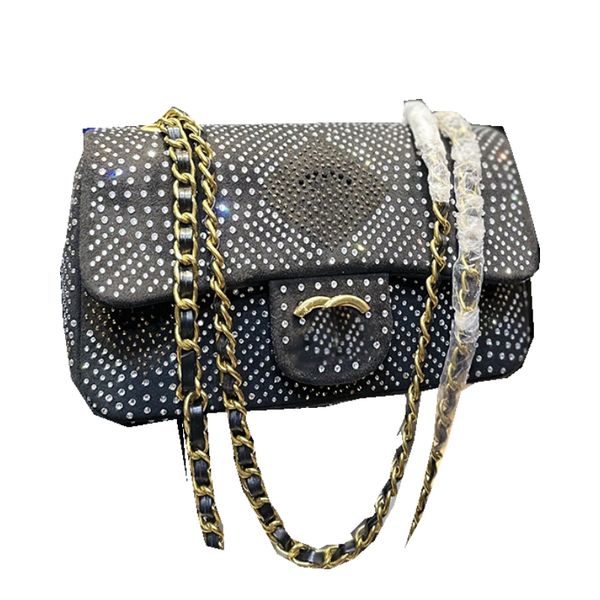 Mini classique rabat femmes sac à bandoulière de luxe strass matelassé luxe bandoulière sac de créateur en plein air Shopping porte-monnaie sac à main Fanny Pack valise 25 CM